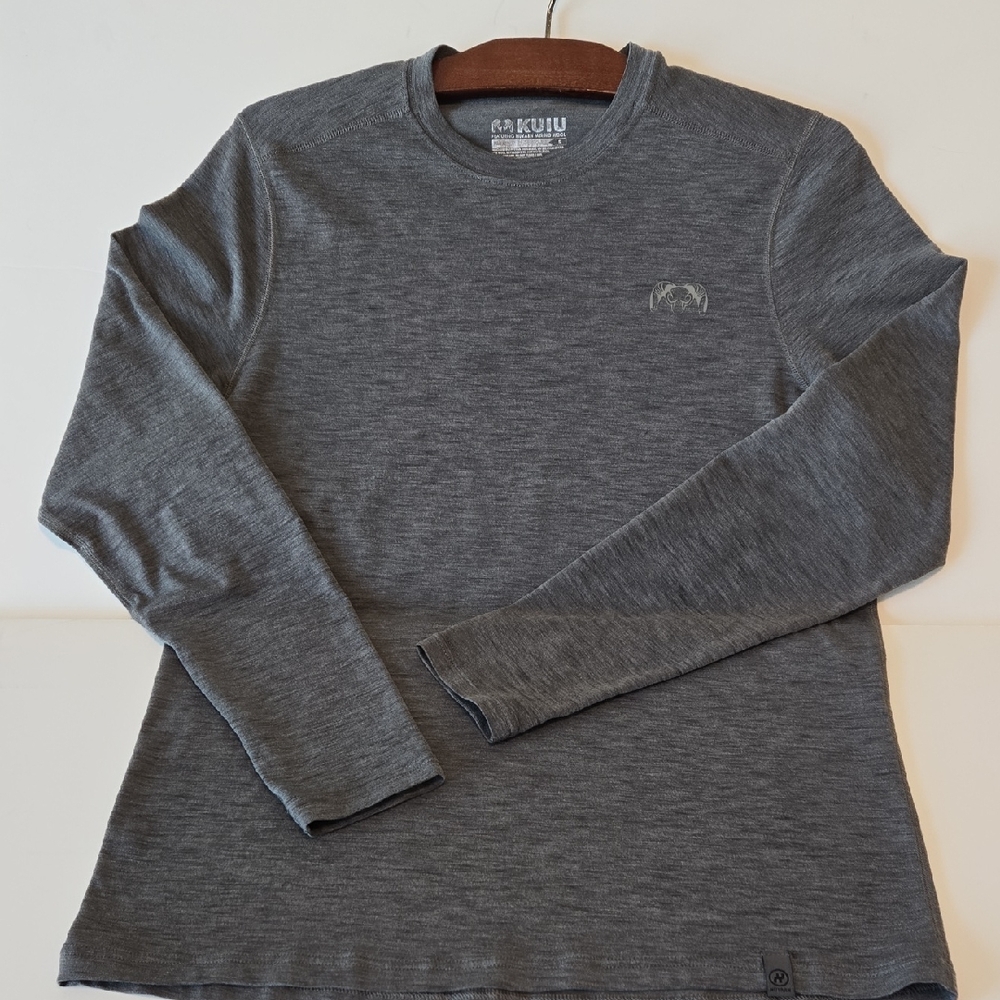KUIU Men's Merino 120 LT Stone Crew-T Base Layer Sz S